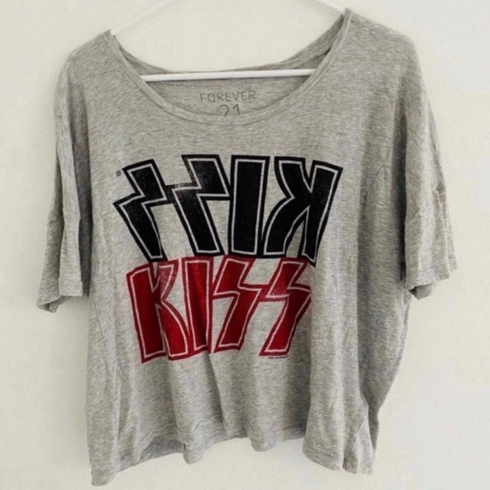 Forever 21 x KISS Oversized Crop Tee Small